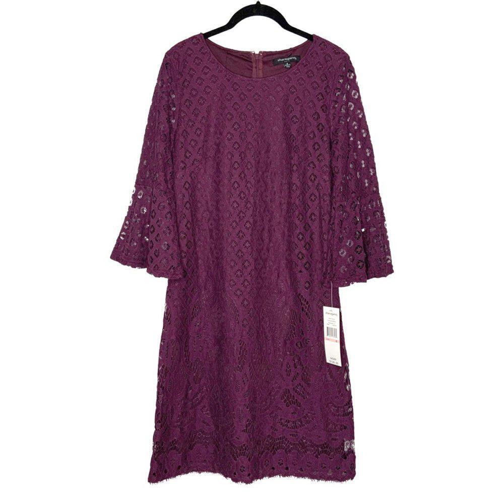 Sharagano Women's Lace Dress - Elegant Purple